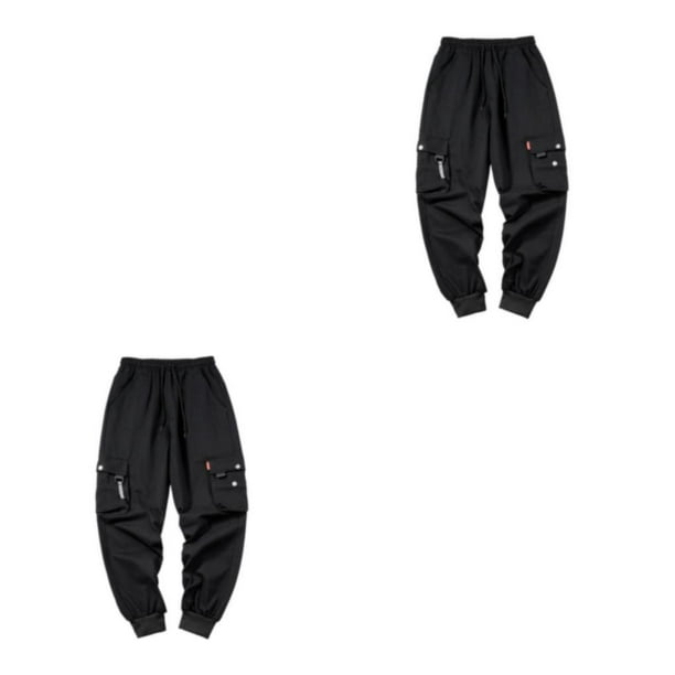 Pantalones cargo Sonducket Harén multibolsillos para hombre 603negro XL 2piezas