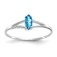 thumbnail image 1 of Bague Pierre de Naissance Topaze Or Blanc Bleu 14K, 1 of 2