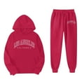thumbnail image 4 of Byoo Clothing Set for Toddler Girl Letter Graphic Hooded Pullover Sweatshirt Pants Sweatsuit Outfit Active Comfy Tracksuit Set, 4 of 4