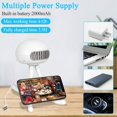 thumbnail image 3 of Clip on Stroller Fan, USB Rechargeable Battery Operated Portable Table Desk Fan for Travel Office, White, 3 of 5