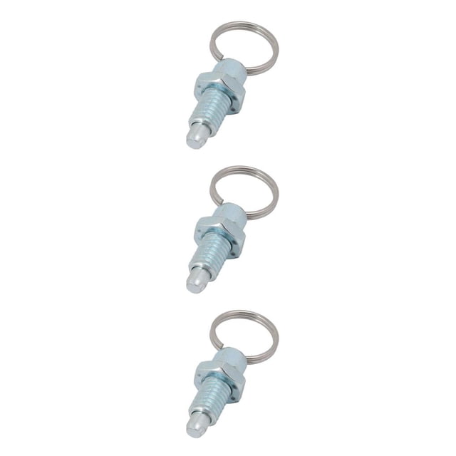 Transemion Heavy-Duty Index Plunger with User-Friendly Ring Pull Secure Spring Loaded Lock M8-5 Galvanized Steel 3Set
