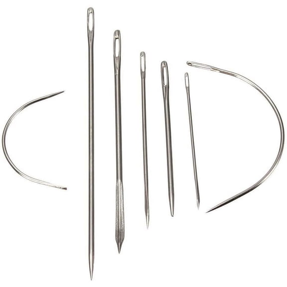 Pekkaxy Heavy Duty Hand Sewing Needles Kit for Home Upholstery Carpet Leather Canvas Repair, Pack of 7