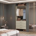 thumbnail image 2 of Homieasy 24'' W Closet System with Wooden Drawers, White Oak, 2 of 8