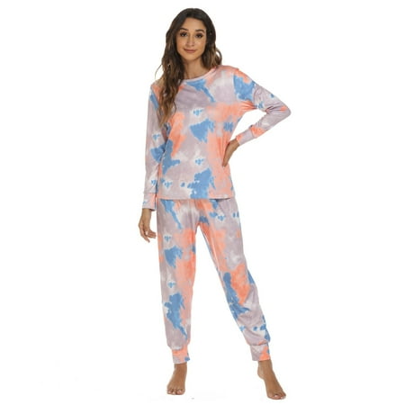 

CAICJ98 Pajamas For Women Soft Comfy Womens Fuzzy Sherpa Pajamas Set Long Sleeve Hoodies Pajama Pants 2 Piece Outfits Loungewear Sleepwear Orange XL