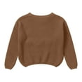thumbnail image 4 of Gibobby Baby Girl Boy Winter Clothes Toddler Knit Sweater Cute Crewneck Long Sleeve Pullover Sweatshirt for Infant,Coffee,3-4 Years, 4 of 5