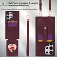 thumbnail image 4 of TECH CIRCLE for Galaxy S23 Plus Wallet Case 6.6" 2023, PU Leather Back Cover Case with Stand Function, Built-in Card Slots & Mirror, Portable Lightweight Case with Shoulder Strap & Lanyard, Winered, 4 of 8