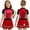 Red, variant on Aislor Girls Race Car Driver Jumpsuit Glitter Racer Checkerboard Printed Sequins Tutu Dress Red 10