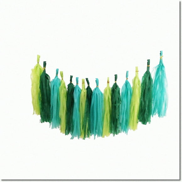 Mint Green Paper Tassel Garland - DIY Party Hanging Decoration Kit for Wedding, Baby Shower, and Events