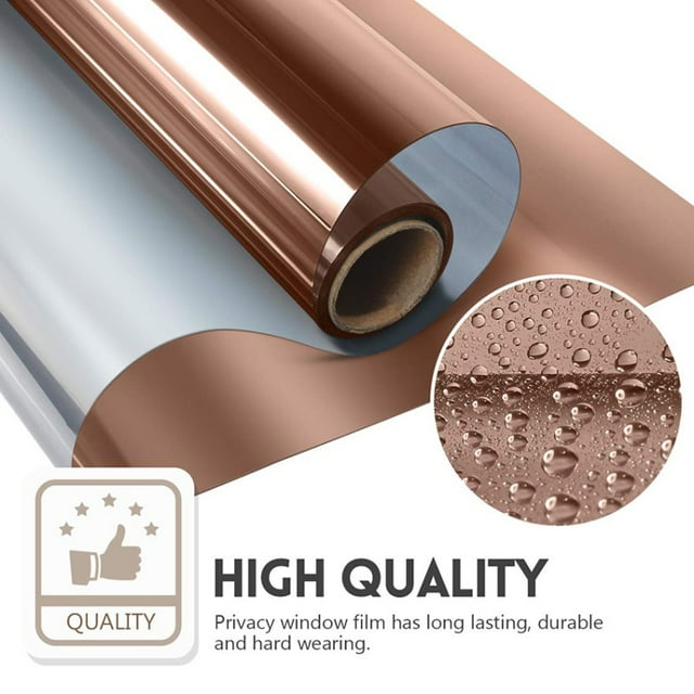Bingirl 1/2 Meter One Way Mirror Window Film Vinyl Self-adhesive Reflective Solar Film Privacy Window Tint for Home Sliver Glass Sticker
