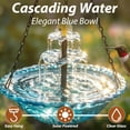 thumbnail image 4 of 2026 Solar Cascade Hanging Bird Bath Fountain Solar Powered Birdbath Water Fountain Pumps Dispenser Outdoors Decor Hummingbird Bath Shower Bowl Kit Garden Gift Yard Patio Backyard Decoration, 4 of 5