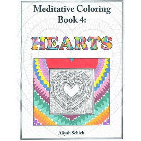 hearts meditative coloring book 4  adult coloring for