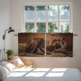 thumbnail image 3 of Cowboy Western Tier Curtains 24 Inch Length, Cowboy Hats Boots Retro Rose Brown Wooden Cafe Short Curtains for Bathroom Over Sink, Small Kitchen Curtain Light Filtering Drapes 2 Panels 27.5"Wx24"L, 3 of 8