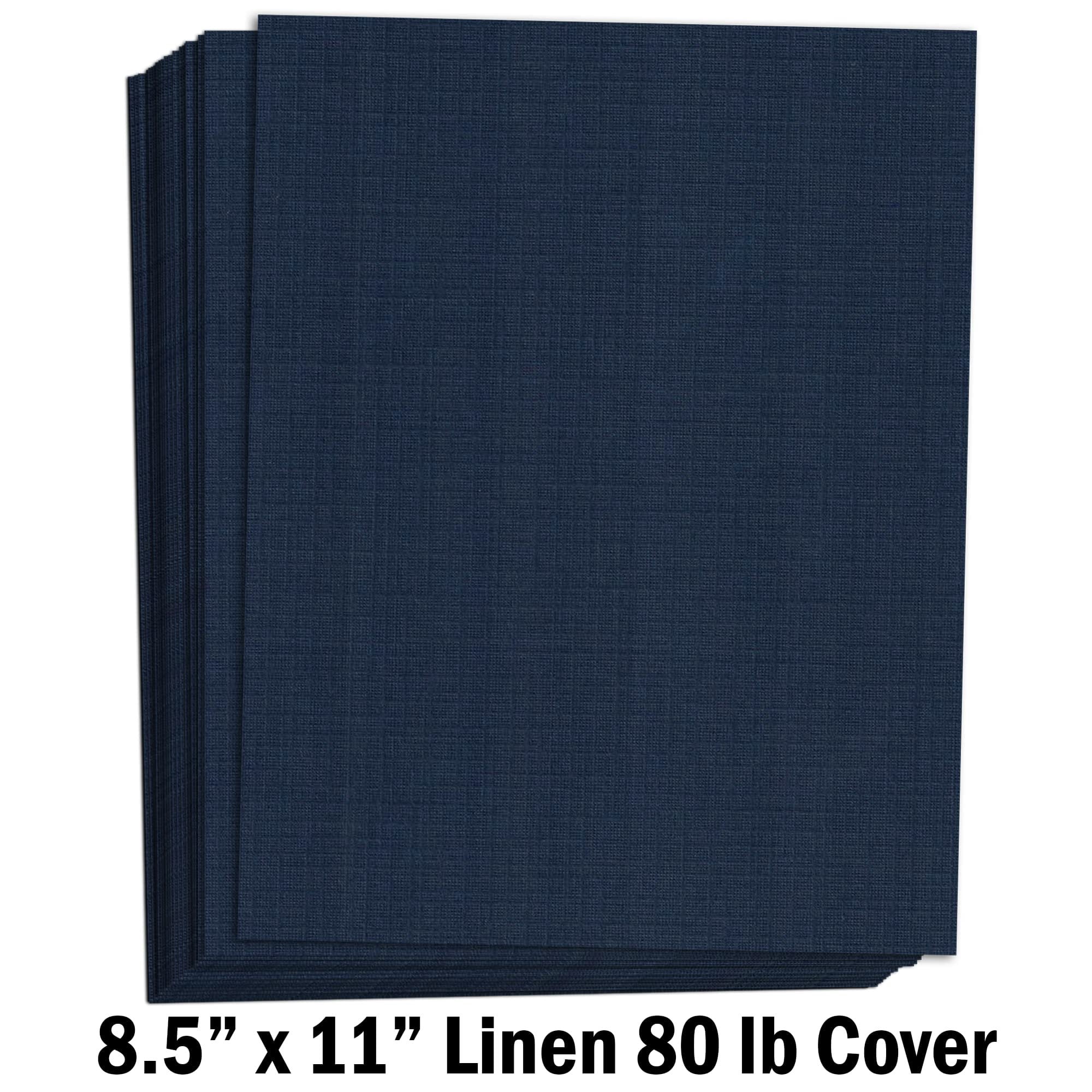 Hamilco Colored Cardstock Scrapbook Paper 8.5x11 Linen Textured Color Card Stock Paper Denim Blue 80 lb Cover 50 Pack