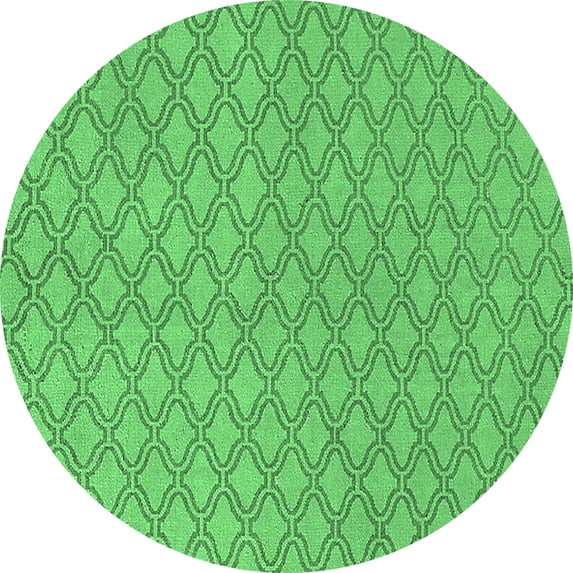 Ahgly Company Indoor Round Oriental Emerald Green Industrial Area Rugs, 3' Round