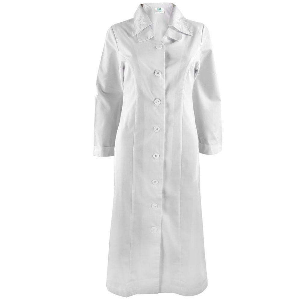 Old Glory Nurse's White Floral Embroidery Lab Dress