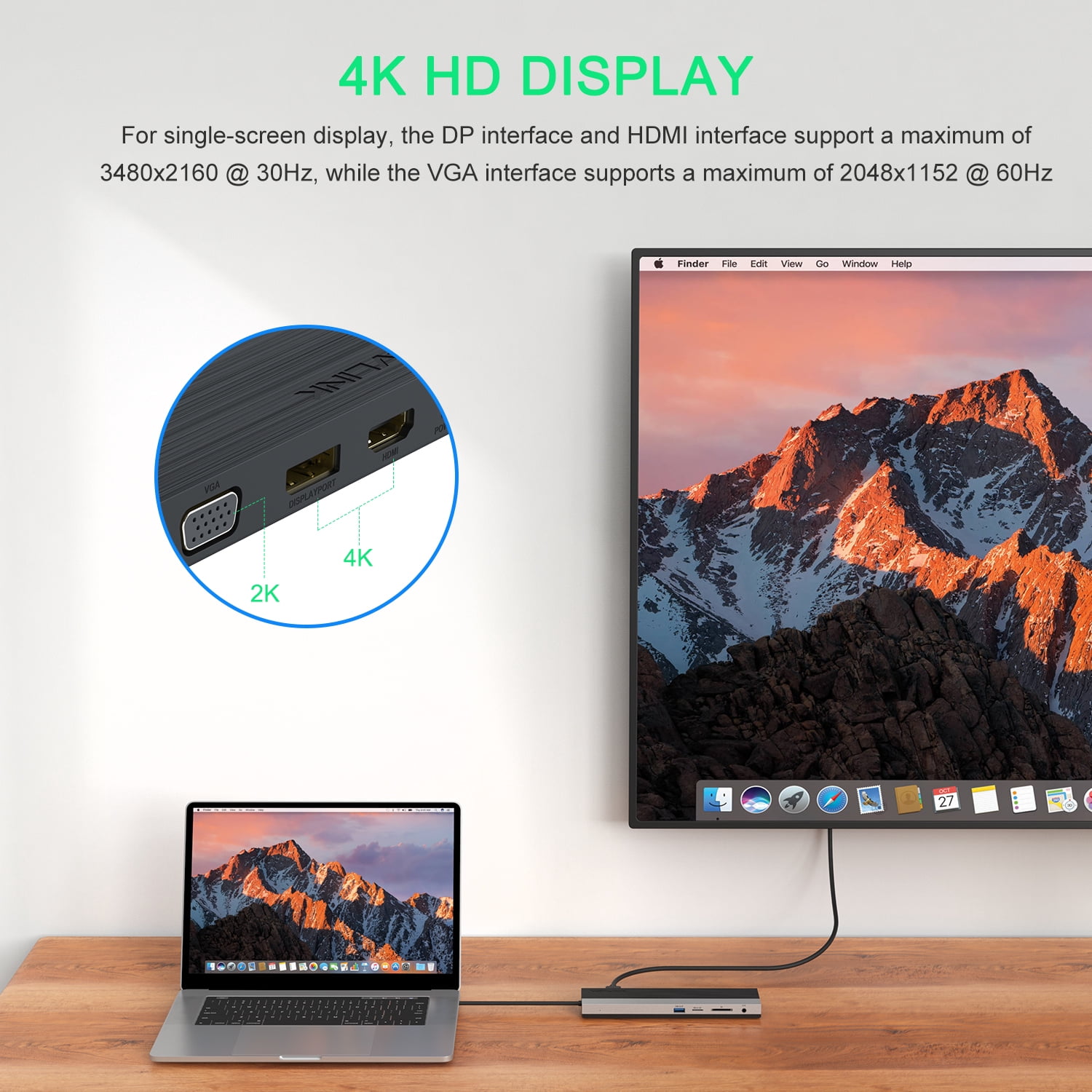 Wavlink USB C 12-in-1 Triple Display Type-C Hub Docking Station with HDMI DP and VGA, 100W PD3.0 Charging, Ethernet and USB Ports