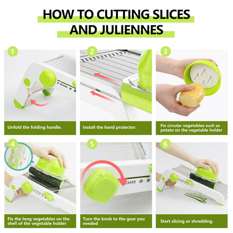 MuellerLiving Mandoline Slicer for Kitchen, Stainless Steel, Slice or  Julienne, Vegetable Chopper, Fruits