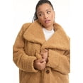 thumbnail image 4 of June & Vie Women's Plus Size Maxi Teddy Fleece Coat, 4 of 6