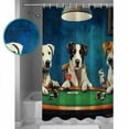 thumbnail image 4 of Abstract Animal Shower Curtain, 60" x 72", Dog Playing Poker Game Chips Blue Room Funny Waterproof Bathroom Curtain Washable Shower Curtain Set with 12 Hooks, 4 of 6