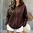 thumbnail image 2 of Women's Leopard Print Long Sleeve Zip Up Hoodie Loose Fit Pullover With Pockets, Casual Hooded Sweatshirt For Daily Wear, 2 of 6