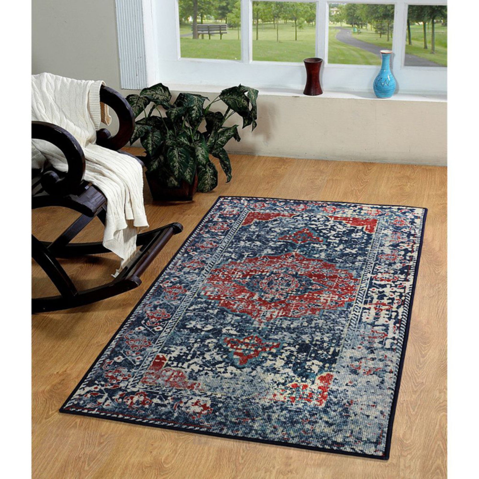 Rugsmith Oriental Distressed Vintage Inspired Area Rug