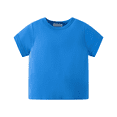 thumbnail image 2 of Camiseta de manga corta para niños y niñas, ropa publicitaria fina de Color puro con cuello redondo, media manga versátil para bebés, 2 of 5