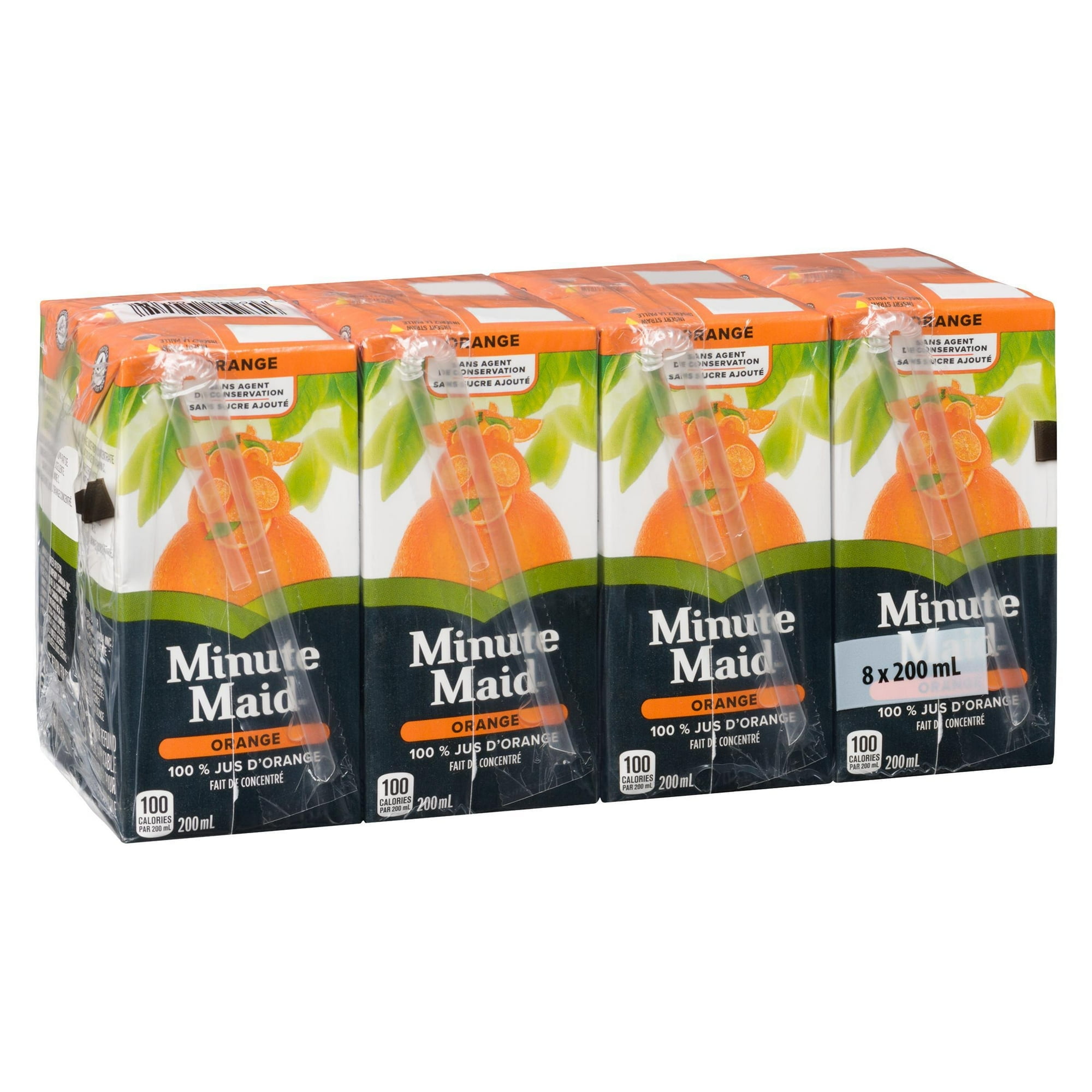 Minute Maid Orange Juice Cartons, 200 mL, 8 Pack, 200 x mL
