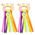thumbnail image 1 of Arco Iris Madera Cinta Anillo Juguetes Bebé Mordedor Bebé Recién Nacido Juguete Sensorial Nube Cinta Molar Madera Círculo Mordedor Juguete 2 Uds Vogacara BA001549-07, 1 of 6