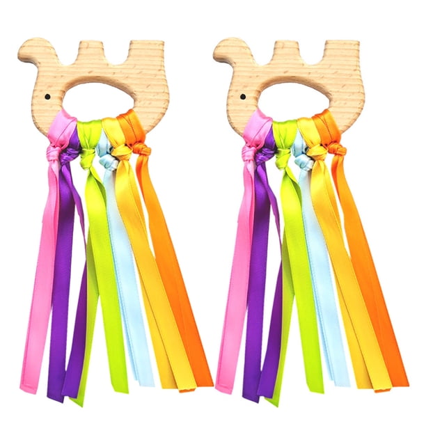 Arco Iris Madera Cinta Anillo Juguetes Bebé Mordedor Bebé Recién Nacido Juguete Sensorial Nube Cinta Molar Madera Círculo Mordedor Juguete 2 Uds Methold BA001549-07