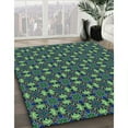 thumbnail image 3 of Ahgly Company Machine Washable Indoor Square Transitional Medium Sea Green Area Rugs, 5' Square, 3 of 7
