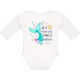 thumbnail image 3 of Inktastic Be a Mermaid Make a Splash Blue Mermaid Tail Boys or Girls Long Sleeve Baby Bodysuit, 3 of 5