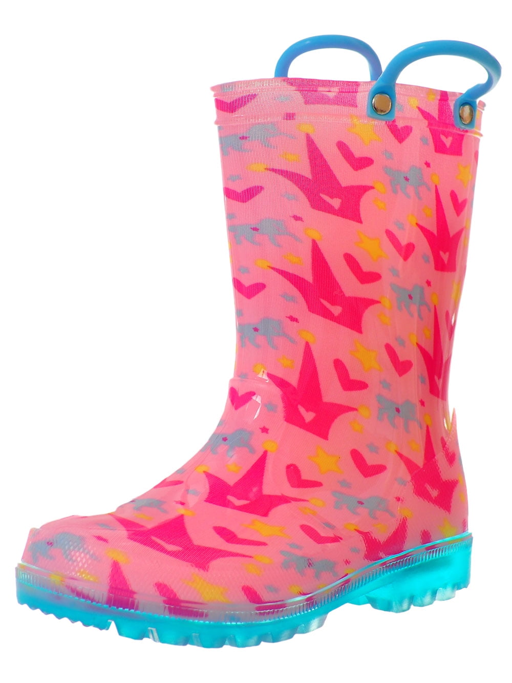 Lilly Lilly Girls' LightUp Rubber Rain Boots (Sizes 5 12) pink