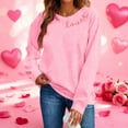 thumbnail image 2 of Valentine's Day Couple Sweatshirt Gift - Love Heart Printed Crewneck Pullover for Women, Casual Long Sleeve Loose Fit Top, 2026 Romantic Comfy Matching Wear, 2 of 8