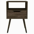 thumbnail image 6 of Otom Nightstand , Superior Top, One Open Shelf, One Drawer, Four Legs White / Light Oak, 6 of 9