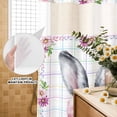 thumbnail image 1 of No Hook Shower Curtain with Built-in Rings - Easter Bunny Ears Washable Waterproof Fabric Bathroom Curtains for Hotel,Rentals, Stall 54 X 78 Inch , Spring Daisy Floral Color Plaid, 1 of 8