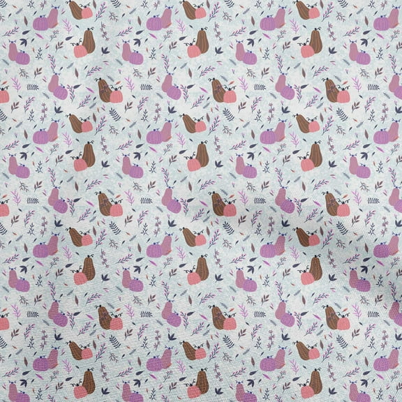 oneOone Cotton Cambric Sky Blue Fabric Autumn Craft Projects Decor Fabric Printed By The Yard 56 Inch Wide