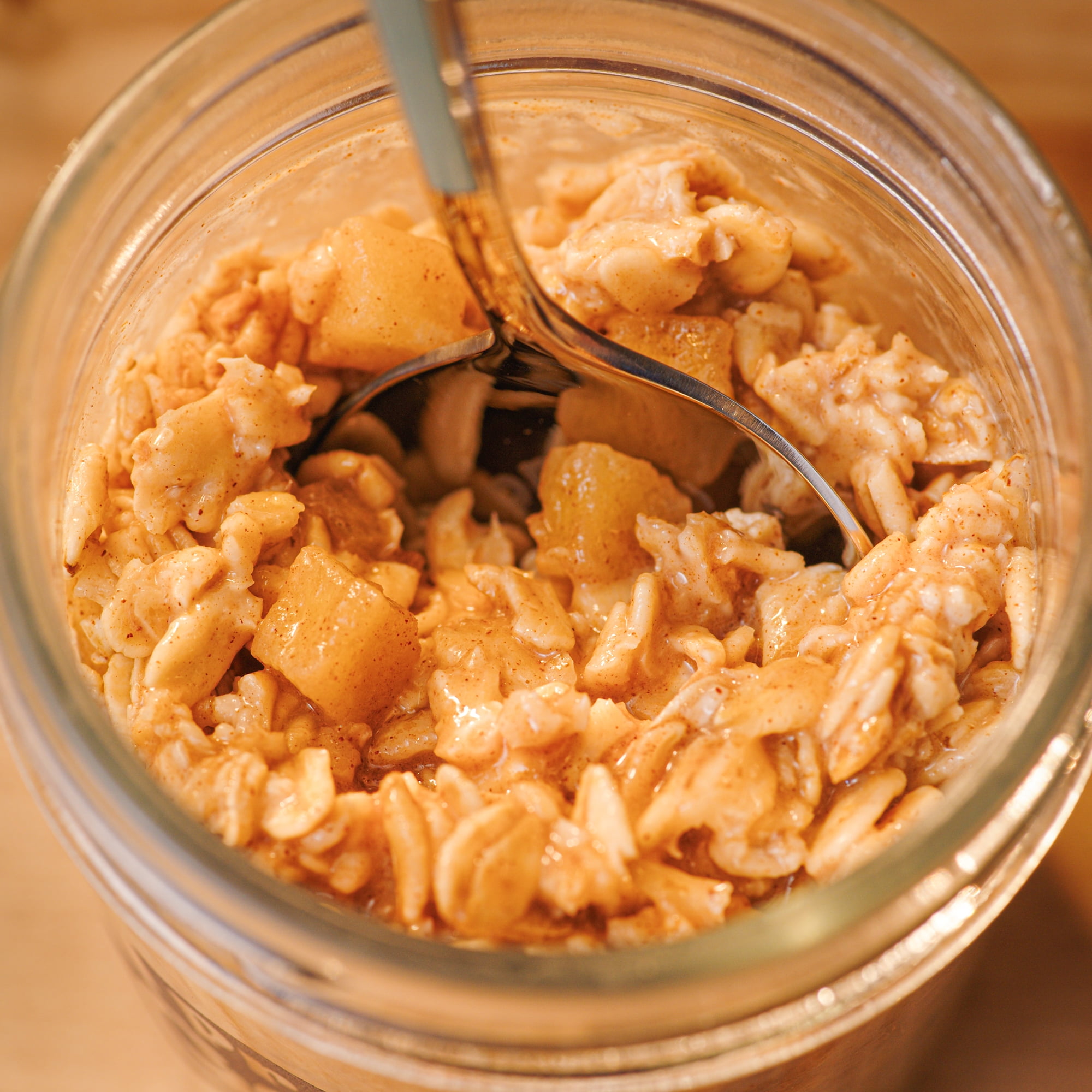 (4 pack) Proper Good Apple Cinnamon Overnight Oats Kit, 15g Protein, Shelf-Stable, 2.33 oz Packet, Glass Jar