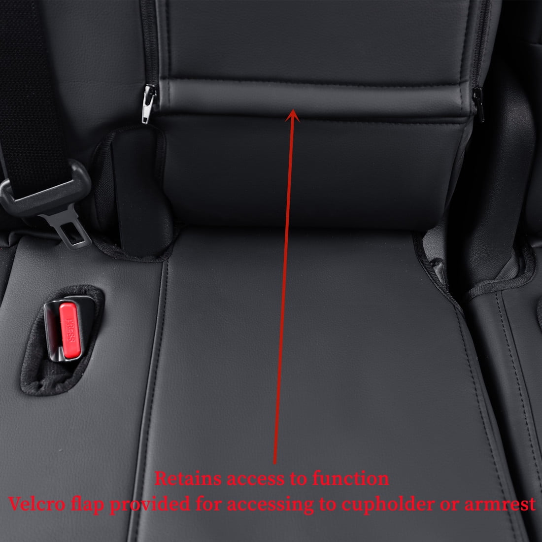 Coverdream Custom Fit Camry Car Seat Covers for Toyota Camry TRD 2020 2021 2022 2023 2024 - Leatherette (Black/Red,Full Set)