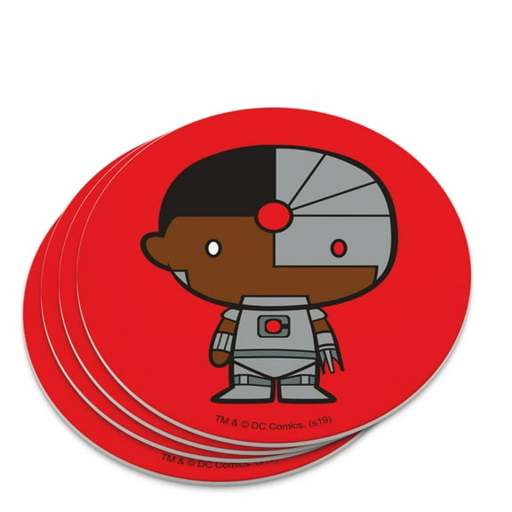 Justice League Cyborg Cute Chibi Character Novelty Coaster Set