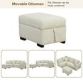 thumbnail image 4 of Miekor Furniture 82.6" L-shaped Sectional Pull Out Sofa Bed Sleeper Sofa with Two USB Ports, Two Power Sockets and a Movable Storage Ottoman, Beige BS8344, 4 of 6