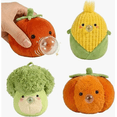thumbnail image 3 of Kiddiway Squeeze Bubble Pumpkin Plush Toy – Halloween Style Soft Farm Vegetable Plushie – Palm Pals Size Stuffed Animal for Bedroom Decor, 3 of 8