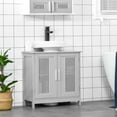 thumbnail image 3 of KWUXIN Modern Under Sink Cabinet with 2 Doors, Pedestal Under Sink Bathroom Cupboard, Bathroom Vanity Cabinet with Adjustable Shelves,Grey, 3 of 11