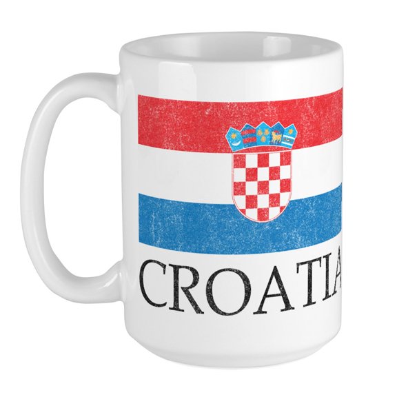 CafePress - Vintage Croatia Large Mug - 15 oz Ceramic Large Mug