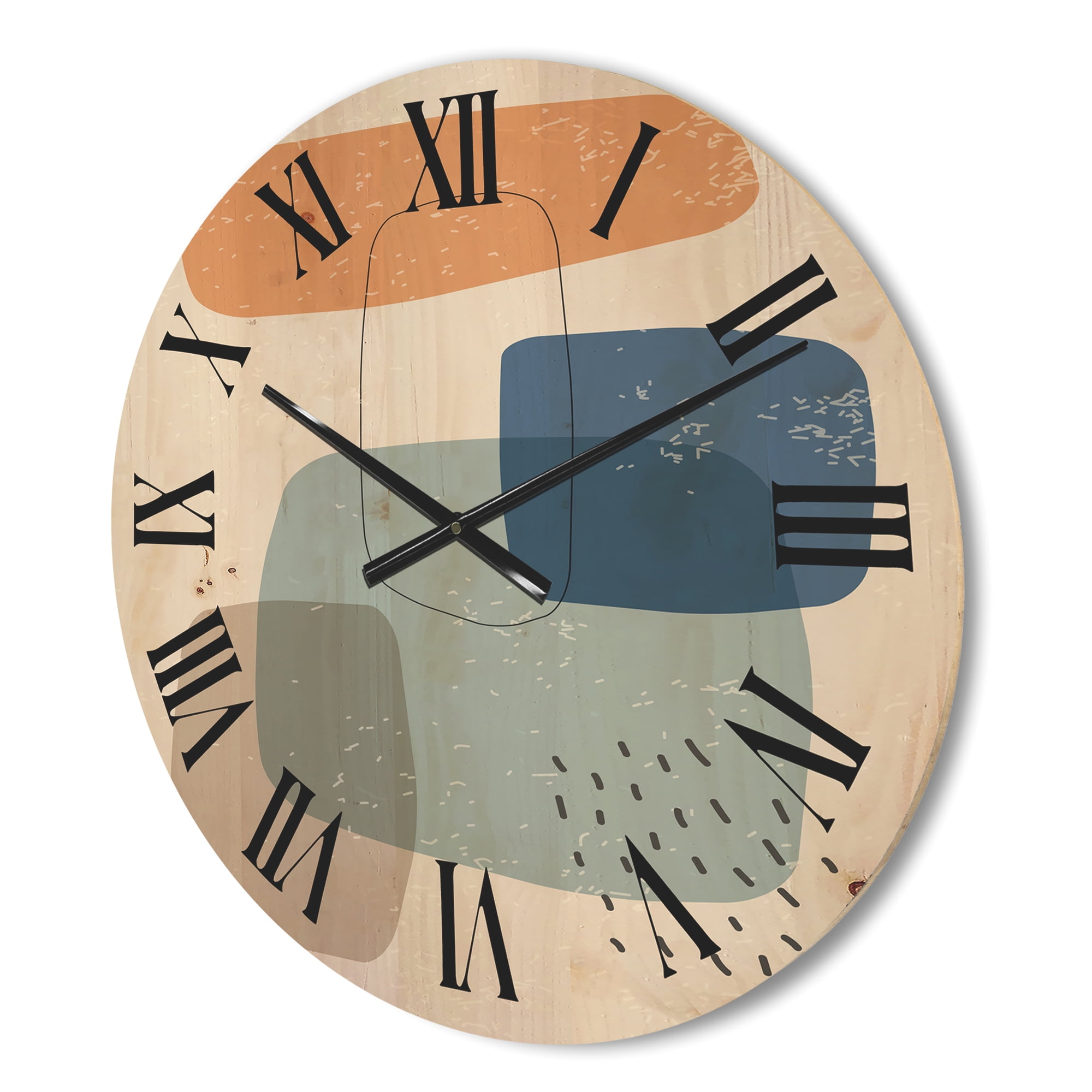 Designart 'Minimal Geometric and Elementary Organic Compostions XXXXXXXX' Modern Wood Wall Clock