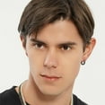 thumbnail image 3 of Black Hoop Earrings For Men Colorful Cubic Zirconia Red Green Black Daimond Cartilage Black Earrings Fashion Trendy Women Mens Hoop Huggie Earrings Aretes Negros Para Hombre, 3 of 4