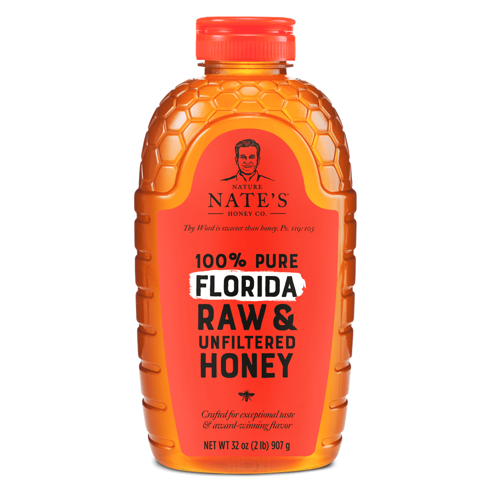Nature Nate's Florida Honey, 100% Pure, Raw and Unfiltered Honey, 32 oz