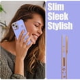 thumbnail image 2 of Compatible with iPhone 14 Plus Case Cute Sparkling with Light Heart Bracelet Plating Protect The Camera Soft TPU Apply to iPhone 14 Plus Case Ladys, Girls and Women (Purple), 2 of 7