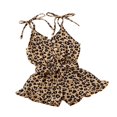 thumbnail image 4 of Infant Baby Leopard Button Romper Jumpsuit Overalls Toddler Girl Summer Outfits Navy Blue 3-4 Years, 4 of 7