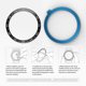 thumbnail image 3 of Anillo De Bisel Anillo de bisel de acero inoxidable para Samsung Galaxy Watch 3 45 mm (negro + plata), 3 of 8