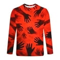 thumbnail image 5 of FDGIU Men's Halloween Graphic Tees Men Casual Round Neck Long Sleeve Pullover Halloween Printed T-Shirt Blouse Tops Casual Shirts, 5 of 5